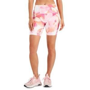ID Ideology Women S Floating Petals 7 Inch Bike Shorts Pink Size Large